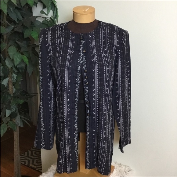 R&m Richards by Karen Kwong size 10 button down padded shoulders - Picture 1 of 10